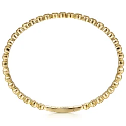 New Gabriel & Co. 14K Yellow Gold Round Disk Pattern Cuff Bracelet