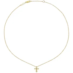 Online Gabriel & Co. 14K Yellow Gold Rounded Diamond Cross Necklace