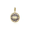 Hot Gabriel & Co. 14K Yellow Gold Round Lapis Inlay Medallion Pendant in size 24mm With Detachable Bail