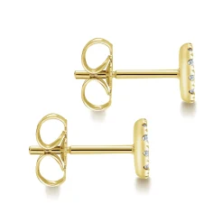 Outlet Gabriel & Co. 14K Yellow Gold Round Pave Diamond Stud Earrings