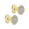 Outlet Gabriel & Co. 14K Yellow Gold Round Pave Diamond Stud Earrings