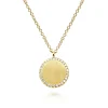 Gabriel & Co. 14K Yellow Gold Round Pendant Necklace with Diamond Halo