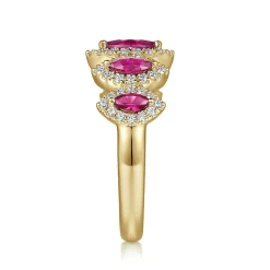 Online Gabriel & Co. 14K Yellow Gold Ruby and Diamond Halo Marquise Ladies Ring