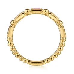 Sale Gabriel & Co. 14K Yellow Gold Ruby Geometric Stackable Ring