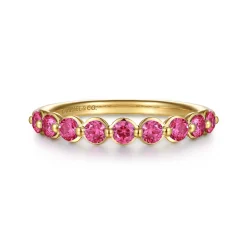 Clearance Gabriel & Co. 14K Yellow Gold Ruby Stackable Ring
