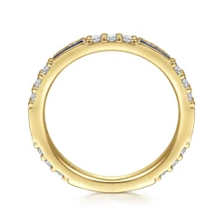 Online Gabriel & Co. 14K Yellow Gold Sapphire Baguette and Diamond Stackable Ring