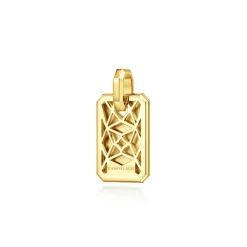 Gabriel & Co. 14K Yellow Gold Satin Finish Dog Tag Pendant
