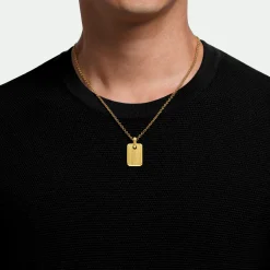 Gabriel & Co. 14K Yellow Gold Satin Finish Dog Tag Pendant