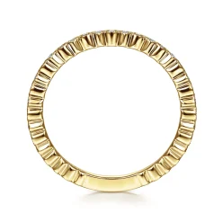 Sale Gabriel & Co. 14K Yellow Gold Scalloped Diamond Stackable Ring