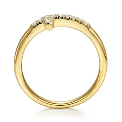Discount Gabriel & Co. 14K Yellow Gold Sideways Diamond Cross Ring