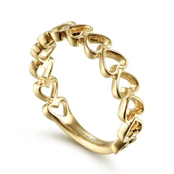Hot Gabriel & Co. 14K Yellow Gold Sideways Heart Stackable Ring