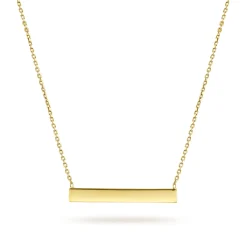 Gabriel & Co. 14K Yellow Gold Smooth Bar ID Necklace