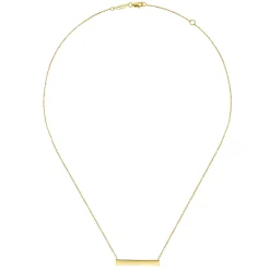 Gabriel & Co. 14K Yellow Gold Smooth Bar ID Necklace