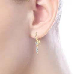 New Gabriel & Co. 14K Yellow Gold Spiked Diamond Drop Earrings