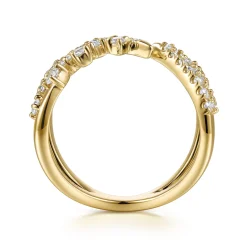 Clearance Gabriel & Co. 14K Yellow Gold Spike Diamond And Waterfall Bypass Ring