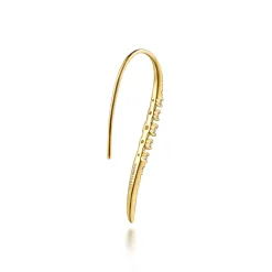 New Gabriel & Co. 14K Yellow Gold Spike Graduating Diamond Fish Wire Drop Earrings