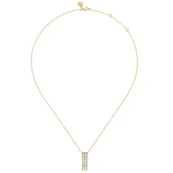 Sale Gabriel & Co. 14K Yellow Gold Spike Multi Row Vertical Diamond Pendant Necklace