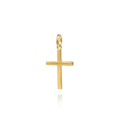Outlet Gabriel & Co. 14K Yellow Gold Square Station Mini Cross Pendant