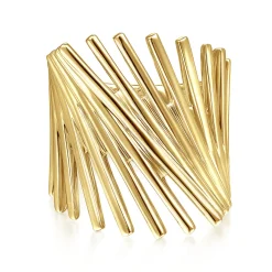 Clearance Gabriel & Co. 14K Yellow Gold Stacked Bar Cage Ring