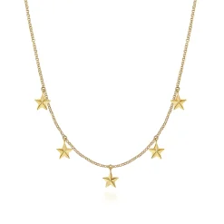 Clearance Gabriel & Co. 14K Yellow Gold Star Drop Station Necklace