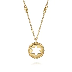 Online Gabriel & Co. 14K Yellow Gold Star of David Medallion Necklace