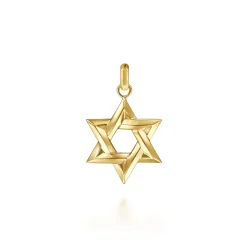 New Gabriel & Co. 14K Yellow Gold Star of David Pendant