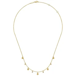 Hot Gabriel & Co. 14K Yellow Gold Station Droplet Necklace