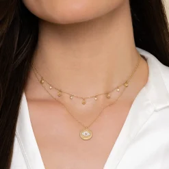 Hot Gabriel & Co. 14K Yellow Gold Station Droplet Necklace