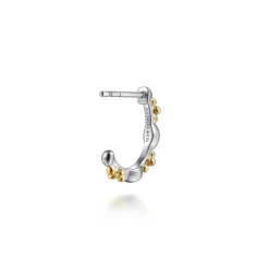 Gabriel & Co. 14K Yellow Gold 925 Sterling Silver J Hoop Earrings-Bujukan
