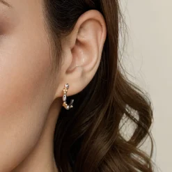 Gabriel & Co. 14K Yellow Gold 925 Sterling Silver J Hoop Earrings-Bujukan