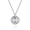 Discount Gabriel & Co. 14K Yellow Gold 925 Sterling Silver Bujukan Heart Medallion Pendant Necklace