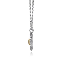 Discount Gabriel & Co. 14K Yellow Gold 925 Sterling Silver Bujukan Heart Medallion Pendant Necklace