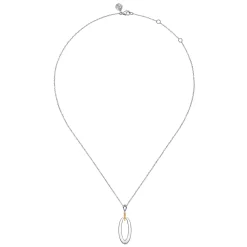 Best Gabriel & Co. 14K Yellow Gold 925 Sterling Silver Bujukan Pendant Drop Necklace