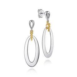 Best Gabriel & Co. 14K Yellow Gold 925 Sterling Silver Bujukan Stud Drop Earrings