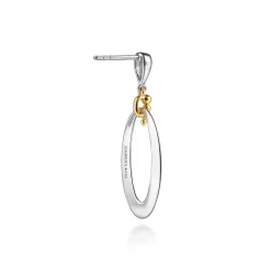 Best Gabriel & Co. 14K Yellow Gold 925 Sterling Silver Bujukan Stud Drop Earrings