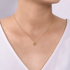 Discount Gabriel & Co. 14K Yellow Gold Swirling Heart Pendant Necklace