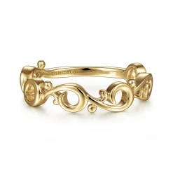 Sale Gabriel & Co. 14K Yellow Gold Swirling Stackable Ring