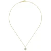 New Gabriel & Co. 14K Yellow Gold Swiss Blue Topaz and Diamond Floral Pendant Necklace