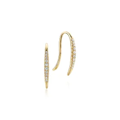 Best Gabriel & Co. 14K Yellow Gold Tapered Diamond Fish Wire Earrings