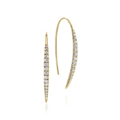 Best Gabriel & Co. 14K Yellow Gold Tapered Diamond Fish Wire Drop Earrings