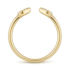 Gabriel & Co. 14K Yellow Gold Teardrop Pave Diamond Split Ring