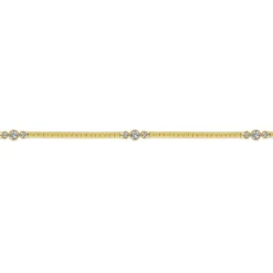 New Gabriel & Co. 14K Yellow Gold Tennis Bracelet with Bezel Set Diamond Stations