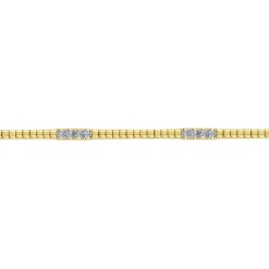 Hot Gabriel & Co. 14K Yellow Gold Tennis Bracelet with Diamond Stations