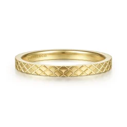 Online Gabriel & Co. 14K Yellow Gold Textured Checkered Stackable Ring