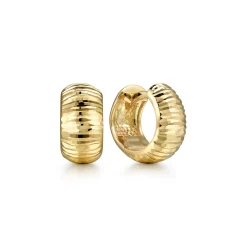New Gabriel & Co. 14K Yellow Gold Textured Huggie Earrings