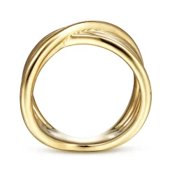 Online Gabriel & Co. 14K Yellow Gold Textured Rows Twist Ring