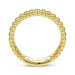Sale Gabriel & Co. 14K Yellow Gold Three Row Bujukan Bead Ring