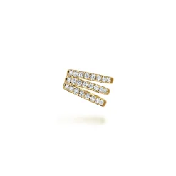 Online Gabriel & Co. 14K Yellow Gold Three Row Diamond Single Ear Cuff