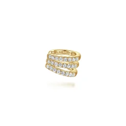 Online Gabriel & Co. 14K Yellow Gold Three Row Diamond Single Ear Cuff