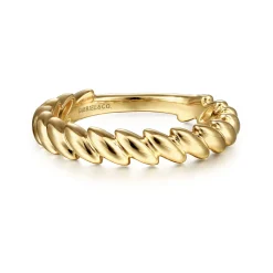 Hot Gabriel & Co. 14K Yellow Gold Tilted Leaf Ring